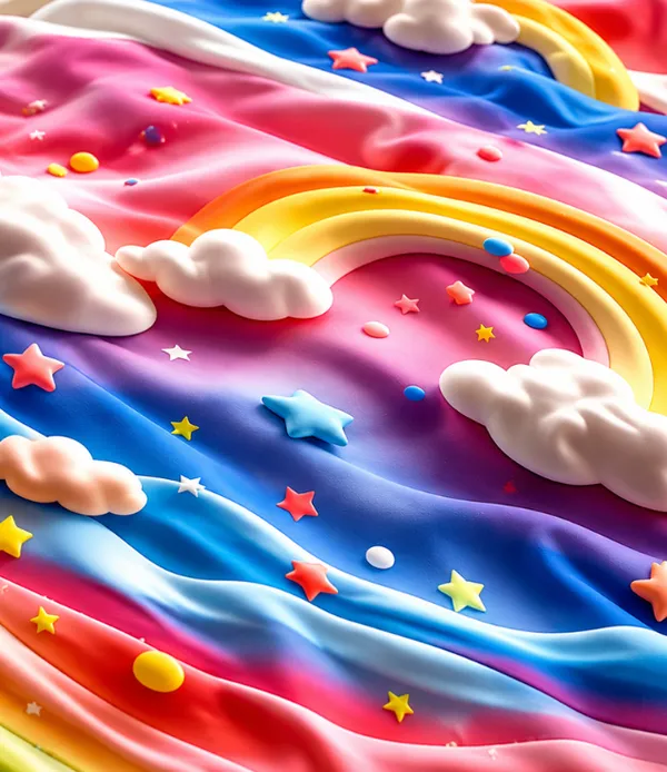 Microfiber_Rainbow_Cloud_Star_Digital_Print_Bedsheet_With_Pillow_Covers
