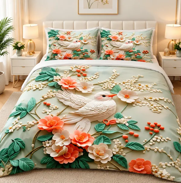Micro_Fiber_Digital_Floral_Bird_Print_Bedsheet_With_Pillow_Covers
