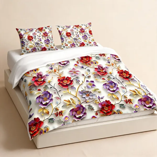 Microfiber_Floral_Digital_Print_Bedsheet_With_Pillow_Covers