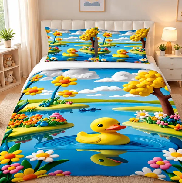 Micro_Fiber_Digital_Duck_Floral_Print_Bedsheet_With_Pillow_Covers