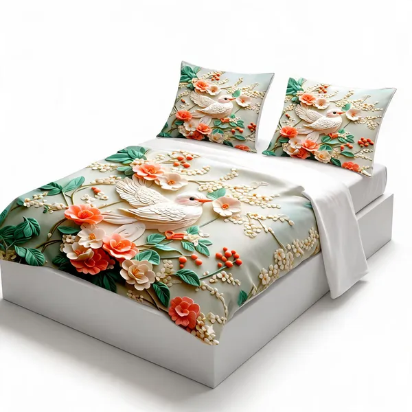 Micro_Fiber_Digital_Floral_Bird_Print_Bedsheet_With_Pillow_Covers