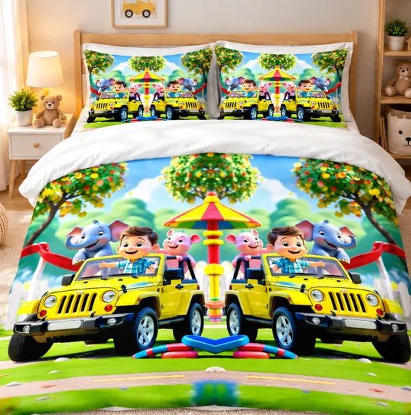 Microfiber_Kids_Jungle_Jeep_Animal_Digital_Print_Bedsheet_With_Pillow_Covers