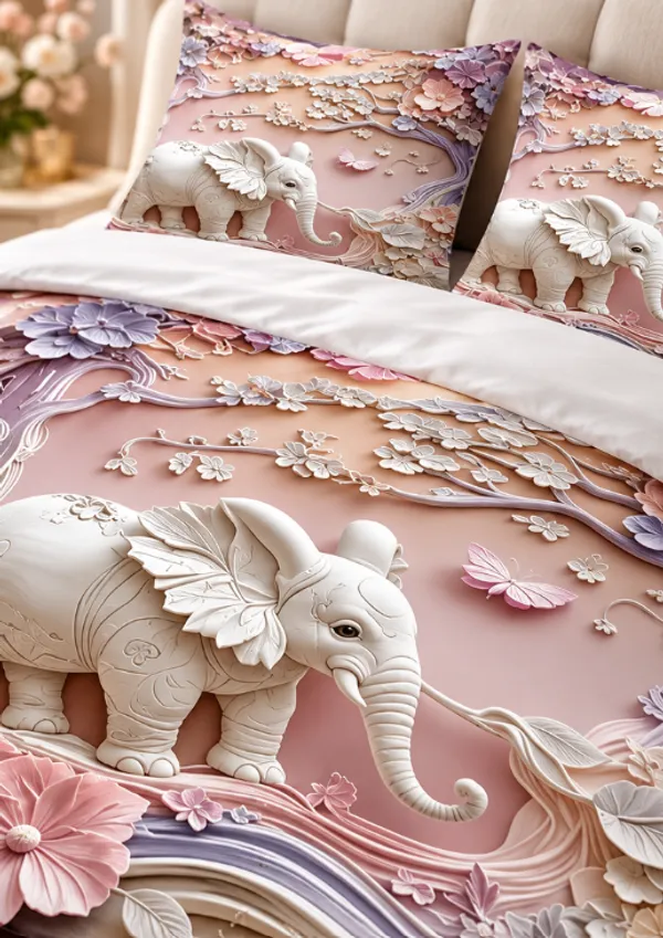 Micro_Fiber_Digital_Elephant_Floral_Print_Bedsheet_With_Pillow_Covers