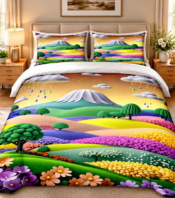 Micro_Fiber_Digital_Mountain_Fields_Scenic_Landscape_Print_Bedsheet_With_Pillow_Covers