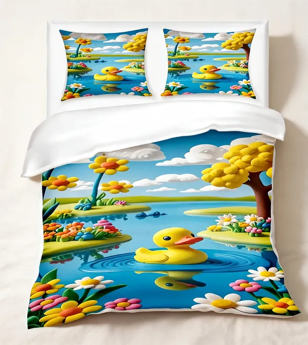 Micro_Fiber_Digital_Duck_Floral_Print_Bedsheet_With_Pillow_Covers
