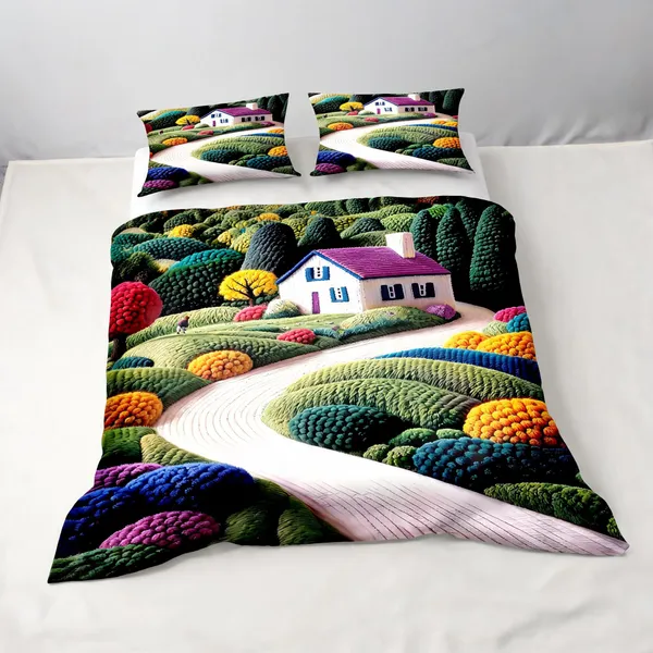 Micro_Fiber_Digital_Countryside_Scenic_Landscape_Print_Bedsheet_With_Pillow_Covers