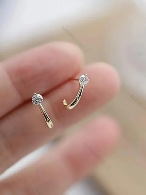 Gold_Tone_Sterling_Silver_Crystal_Huggie_Hoop_Earrings_For_Women