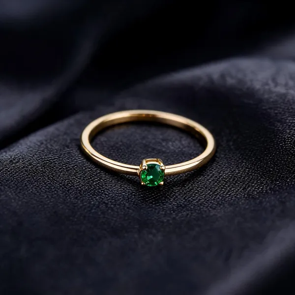 Gold_Tone_Sterling_Silver_Green_Stone_Ring_For_Women