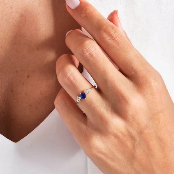 Gold_Sterling_Silver_Blue_Stone_Accent_Ring_For_Women