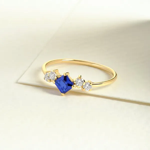 Gold_Sterling_Silver_Blue_Stone_Accent_Ring_For_Women