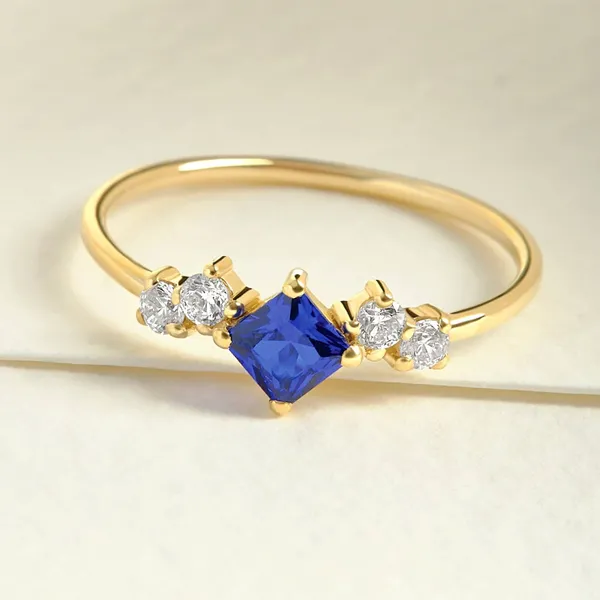 Gold_Sterling_Silver_Blue_Stone_Accent_Ring_For_Women