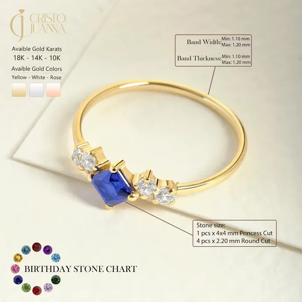 Gold_Sterling_Silver_Blue_Stone_Accent_Ring_For_Women