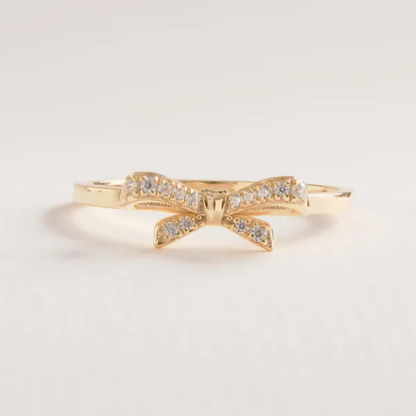 Gold_Tone_Sterling_Silver_Bow_Design_Ring_For_Women