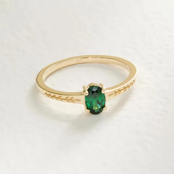 Gold_Tone_Sterling_Silver_Green_Stone_Ring_For_Women