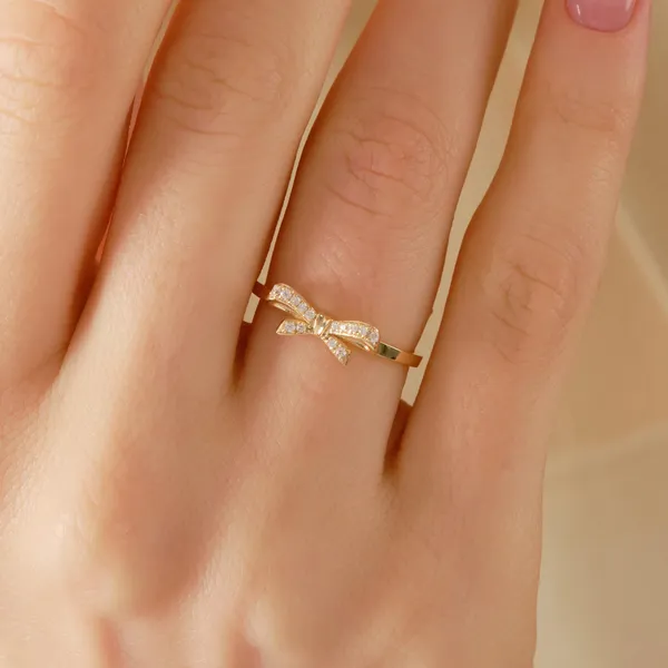 Gold_Tone_Sterling_Silver_Bow_Design_Ring_For_Women