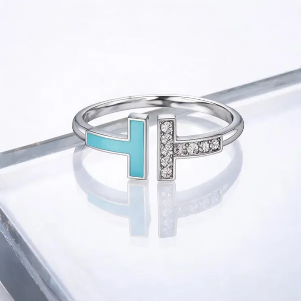 Silver_Sterling_Silver_Turquoise_Enamel_Cz_Adjustable_Band_Ring_For_Women