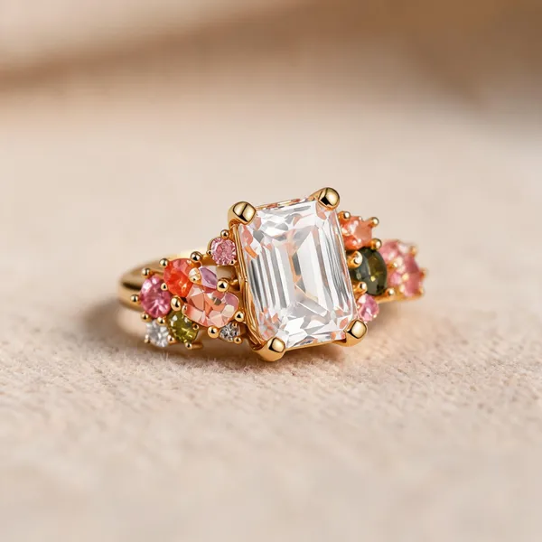 Gold_Sterling_Silver_Emerald_Cut_Cz_Statement_Ring_For_Women