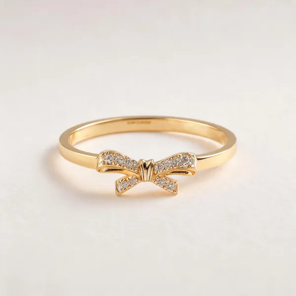 Gold_Tone_Sterling_Silver_Bow_Design_Ring_For_Women