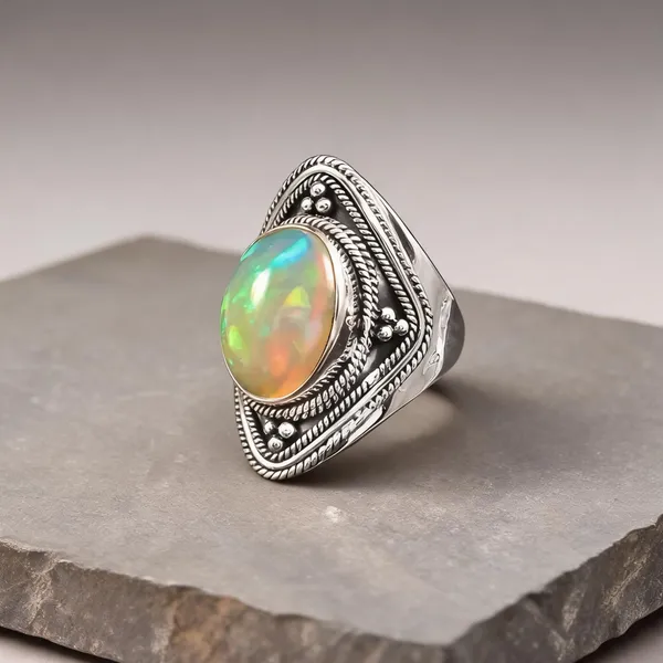 Silver_Opal_Stone_Statement_Ring_For_Men_And_Women