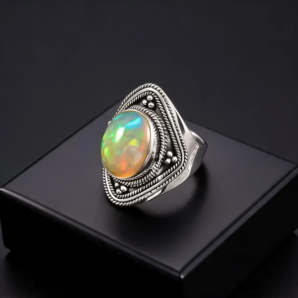 Silver_Opal_Stone_Statement_Ring_For_Men_And_Women
