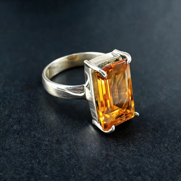 Yellow_Silver_925_Rectangular_Citrine_Faceted_Gemstone_Ring_For_Men_And_Women
