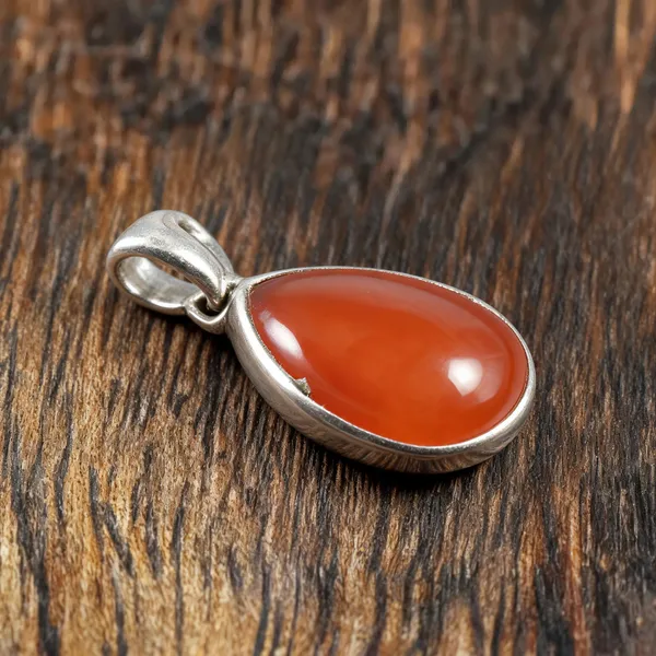 Orange_Silver_925_Teardrop_Carnelian_Stone_Gemstone_Pendant_For_Men_And_Women