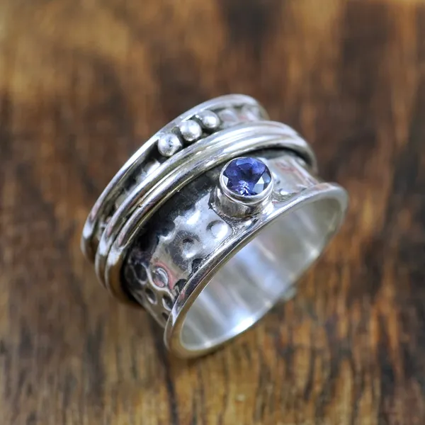 Silver_Tone_Blue_tanzanite_Stone_Statement_Ring