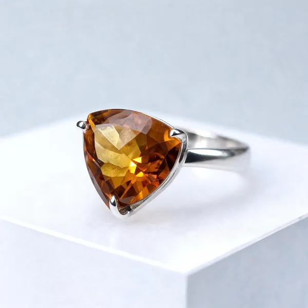 Orange_Silver_925_Faceted_Triangle_Citrine_Gemstone_Ring_For_Men_And_Women