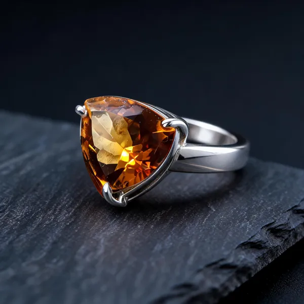 Orange_Silver_925_Faceted_Triangle_Citrine_Gemstone_Ring_For_Men_And_Women