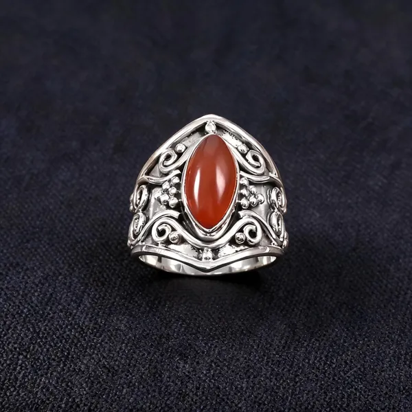Orange_Silver_925_Oval_Carnelian_Stone_Gemstone_Statement_Ring_For_Men_And_Women