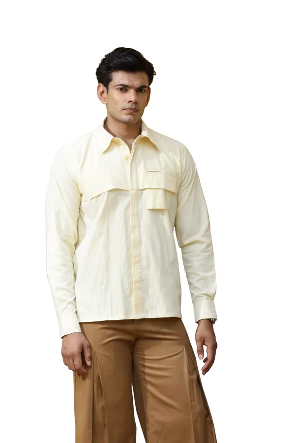Cream_Cotton_Poplin_Regular_Fit_Textured_Shirt_For_Men