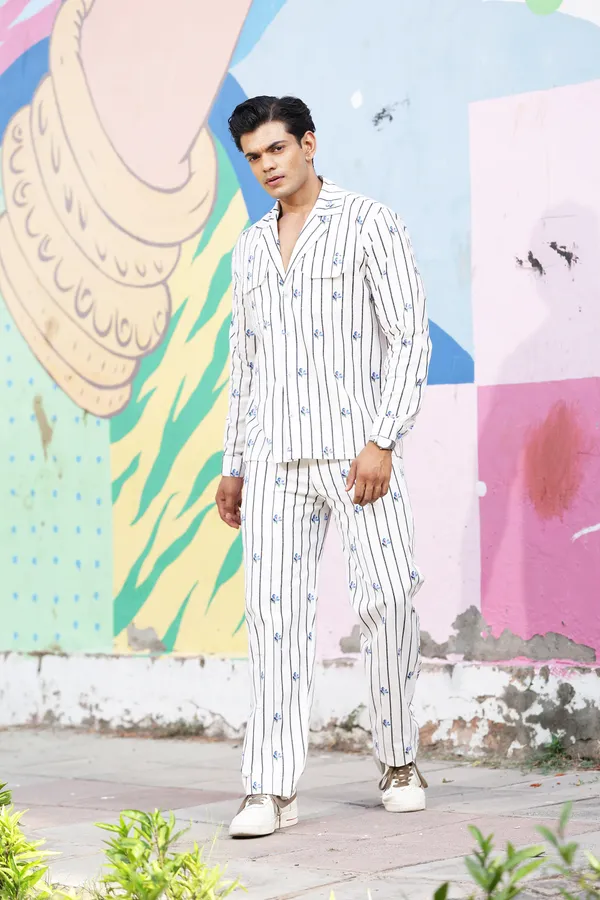 White_Cotton_Linen_Striped_Relaxed_Fit_Co-Ord_Set_For_Men