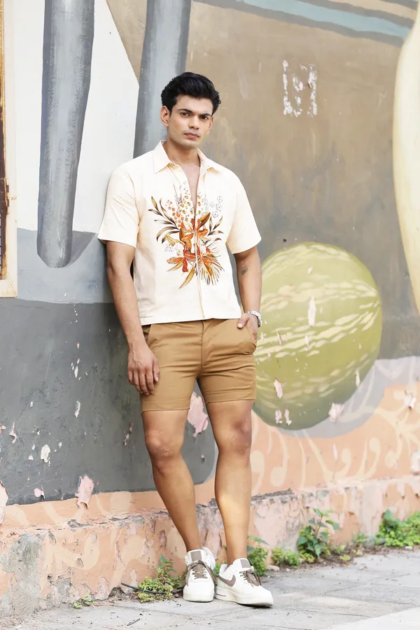Cream_Cotton_Linen_Floral_Print_Regular_Fit_Shirt_For_Men
