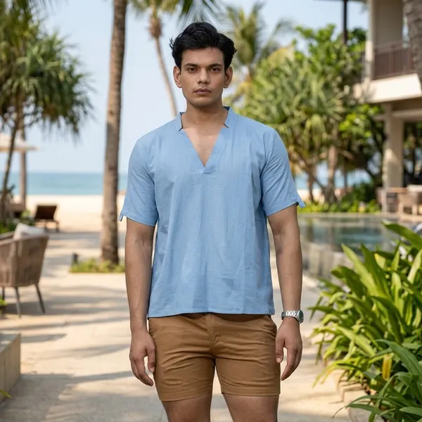 Blue_Cotton_Linen_Relaxed_Fit_Shirt_For_Men