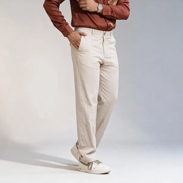 Cream_Cotton_Linen_Relaxed_Fit_Trousers_For_Men