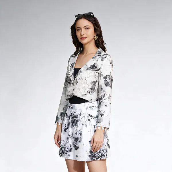 White_Banana_Crepe_Floral_Print_Coordinated_Set_For_Women