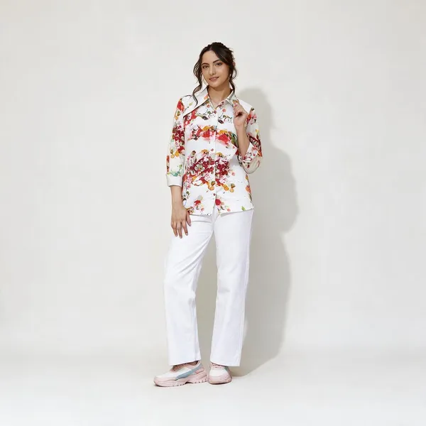 White_Cotton_Floral_Print_Relaxed_Fit_Shirt_For_Women