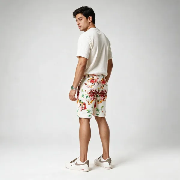 White_Cotton_Canvas_Regular_Fit_Floral_Shorts_For_Men