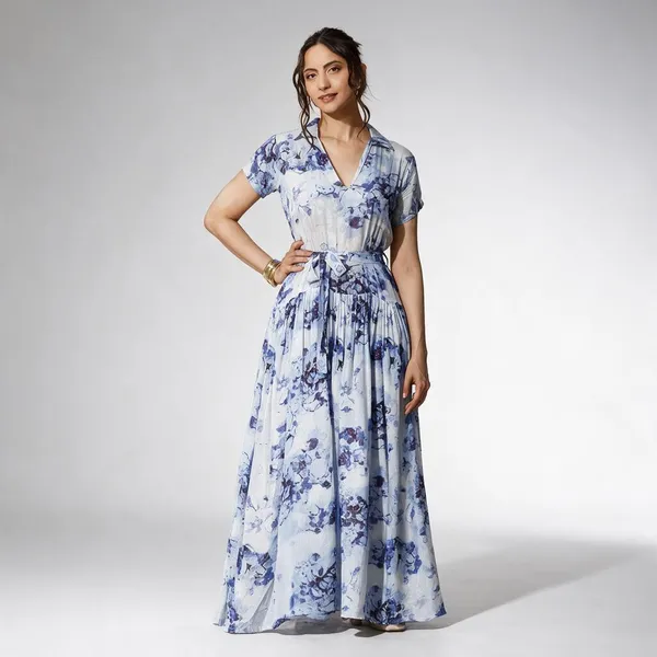 Light_Blue_Chiffon_Lurex_Floral_Print_Maxi_Dress_For_Women