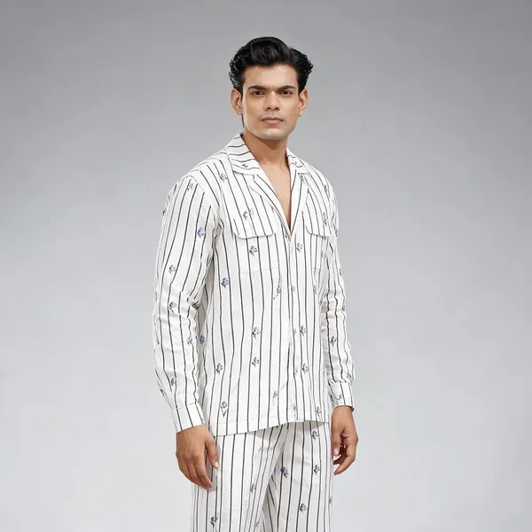 White_Cotton_Linen_Striped_Relaxed_Fit_Co-Ord_Set_For_Men