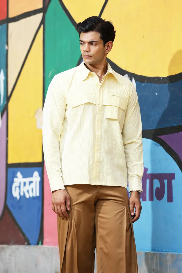 Cream_Cotton_Poplin_Regular_Fit_Textured_Shirt_For_Men