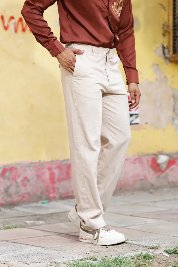 Cream_Cotton_Linen_Relaxed_Fit_Trousers_For_Men