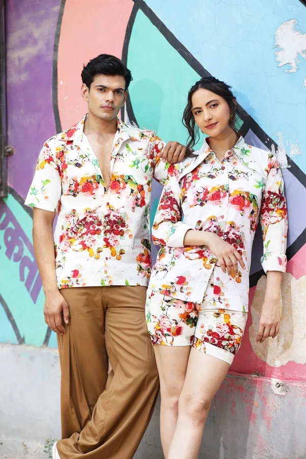 White_Cotton_Floral_Print_Relaxed_Fit_Shirt_For_Women
