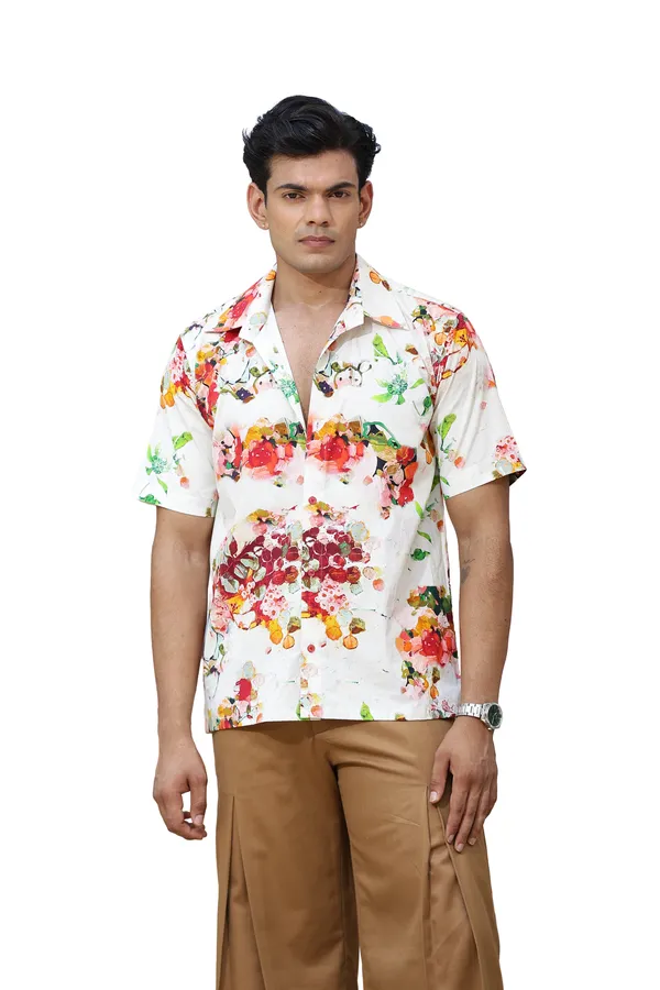 White_Cotton_Floral_Print_Relaxed_Fit_Shirt_For_Men
