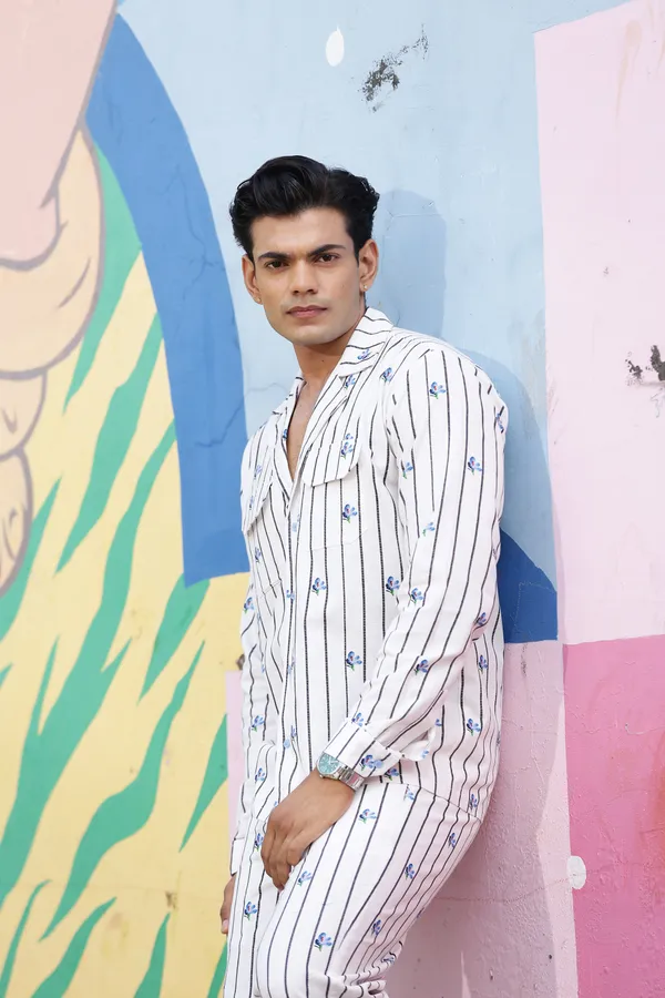 White_Cotton_Linen_Striped_Relaxed_Fit_Co-Ord_Set_For_Men
