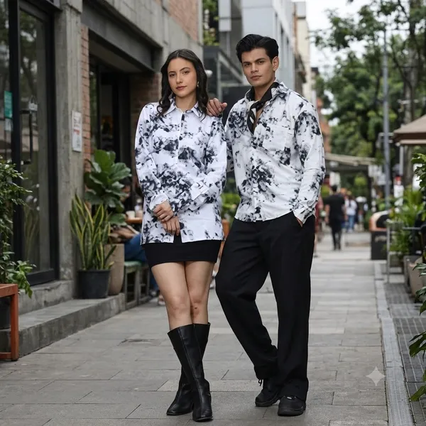 White_Cotton_Floral_Print_Relaxed_Fit_Shirt_And_Trouser_For_Unisex