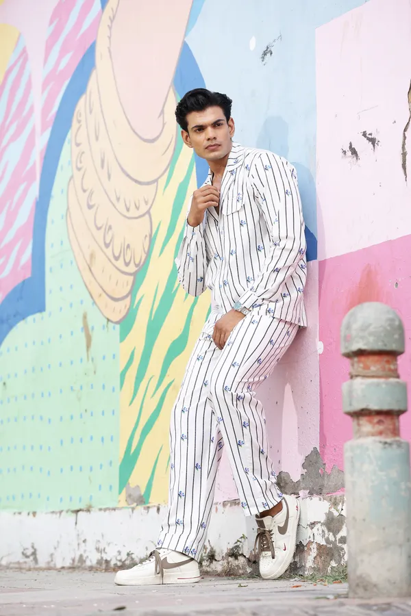 White_Cotton_Linen_Striped_Relaxed_Fit_Co-Ord_Set_For_Men