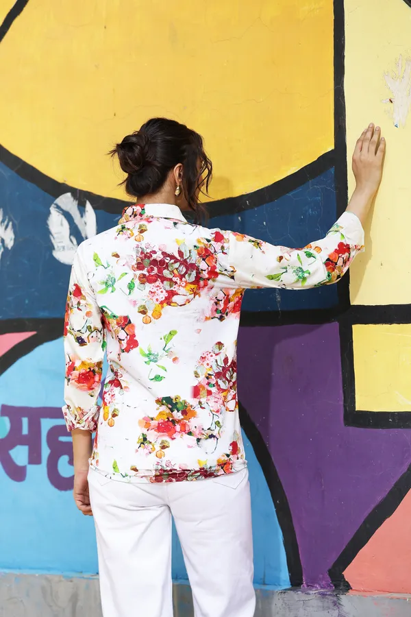 White_Cotton_Floral_Print_Relaxed_Fit_Shirt_For_Women