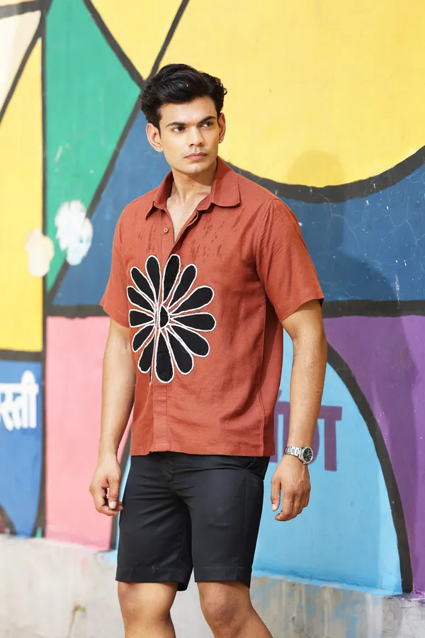 Black_Poly_Blend_Regular_Fit_Applique_Short_For_Men