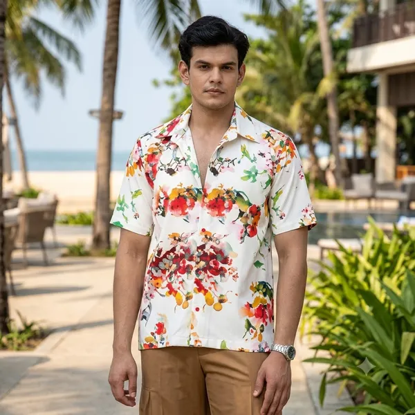 White_Cotton_Floral_Print_Relaxed_Fit_Shirt_For_Men
